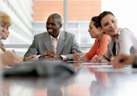 Businesspeople in Meeting --- Image by © Tim Pannell/Corbis